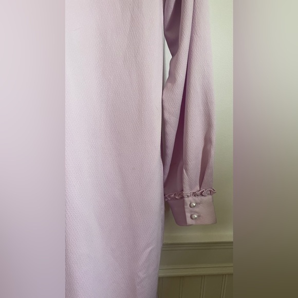 Tristan lavender shirt dress with tie waist. Ruffle detail. L - Picture 12 of 12